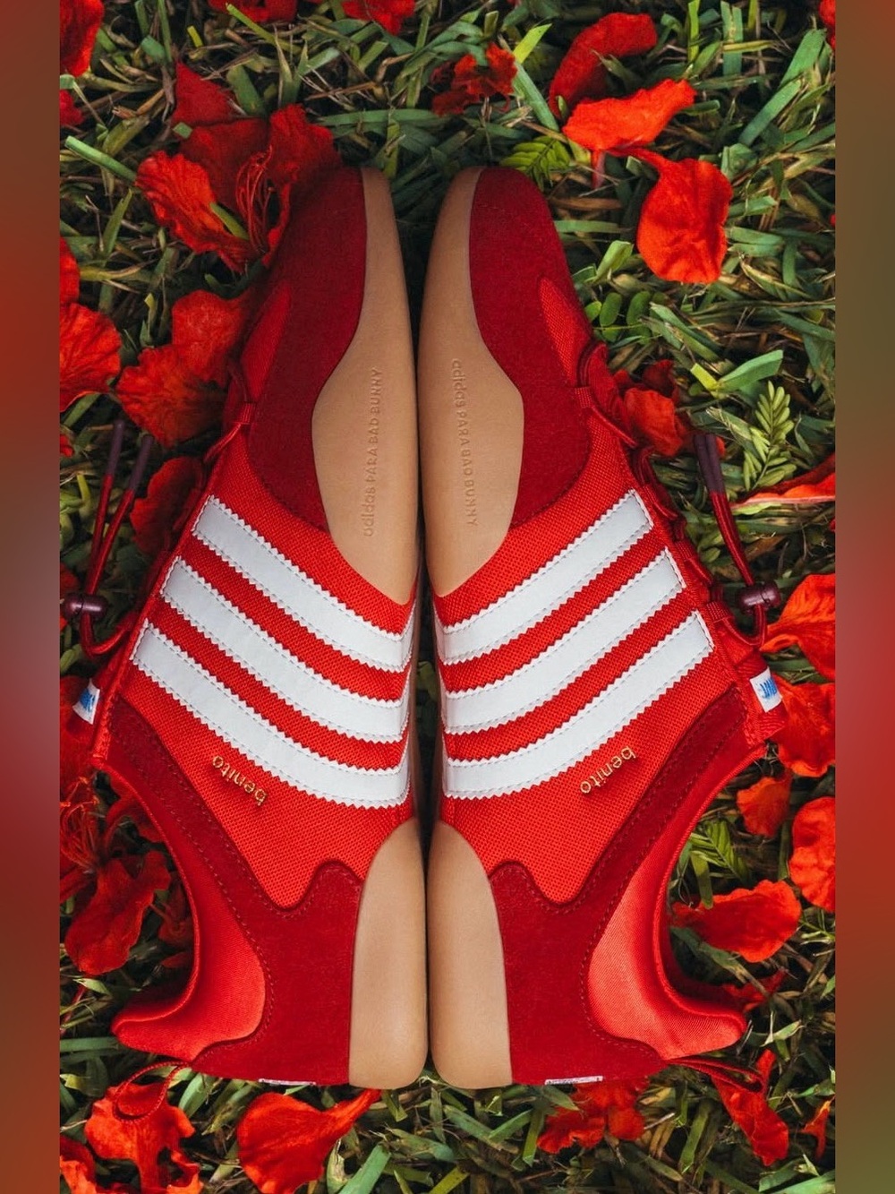 ❌SOLD❌ ADIDAS X BAD BUNNY Ballerina Sneakers. Flamboyan Red, Chalk White.